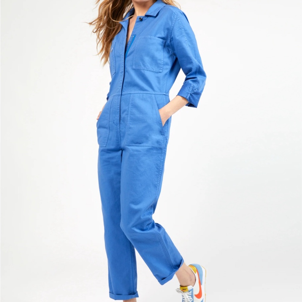 Outerknown Station Jumpsuit in Victory Blue. Size M Longsleeve